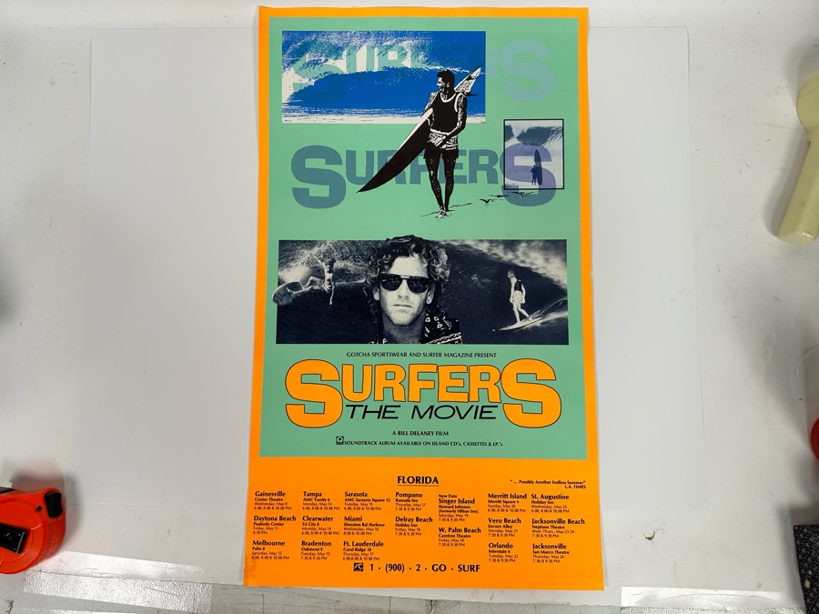 Vintage Surf Movie Poster Surfers The Movie 15 X 26 [Photo 2]