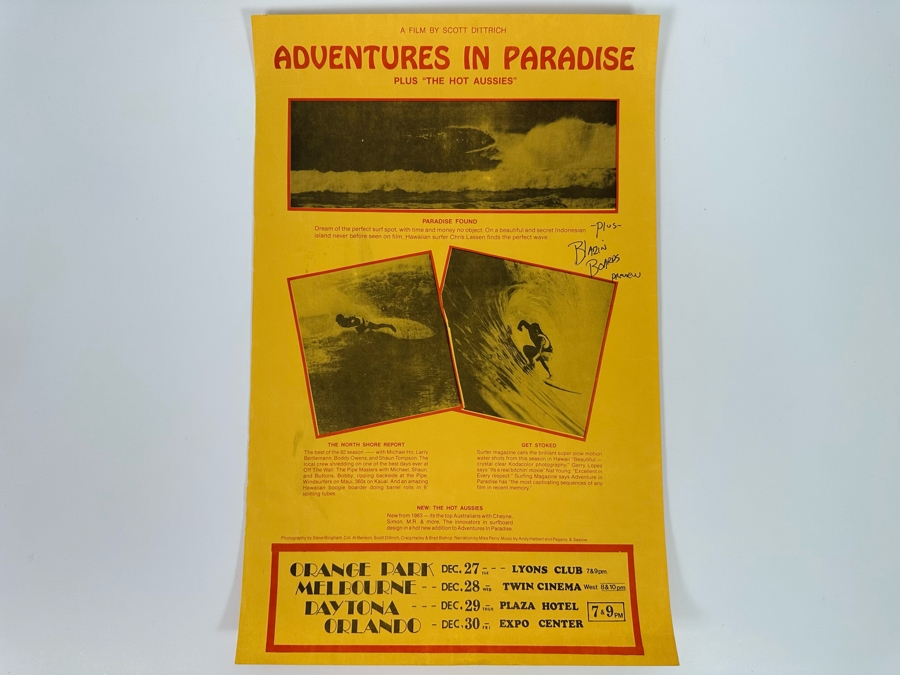 Vintage Surf Movie Poster Adventures In Paradise By Scott Dittrich 11 X 17 [Photo 2]
