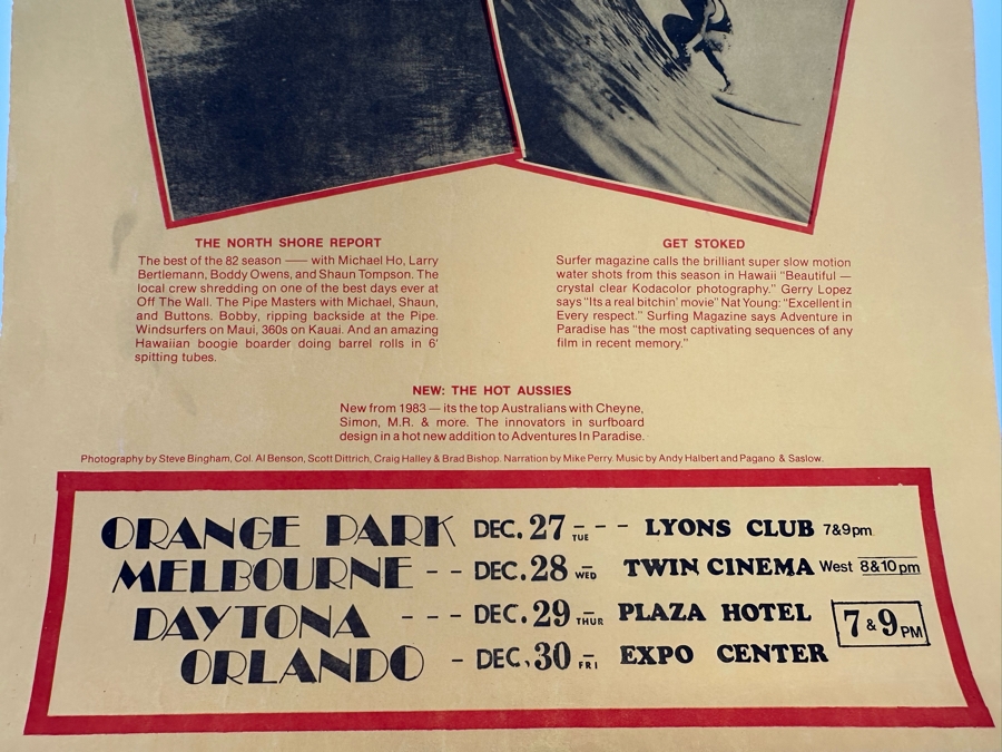 Vintage Surf Movie Poster Adventures In Paradise By Scott Dittrich 11 X 17 [Photo 9]