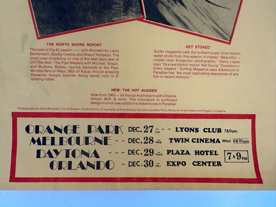 Vintage Surf Movie Poster Adventures In Paradise By Scott Dittrich 11 X 17 [Photo 10]