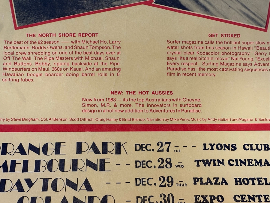 Vintage Surf Movie Poster Adventures In Paradise By Scott Dittrich 11 X 17 [Photo 8]