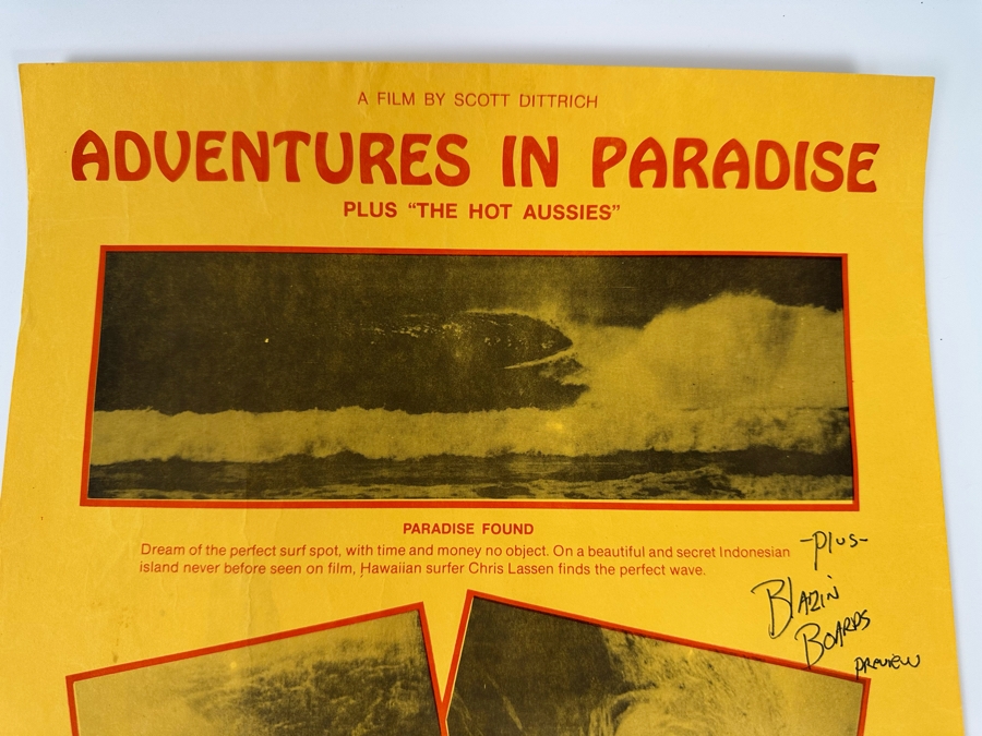 Vintage Surf Movie Poster Adventures In Paradise By Scott Dittrich 11 X 17 [Photo 3]