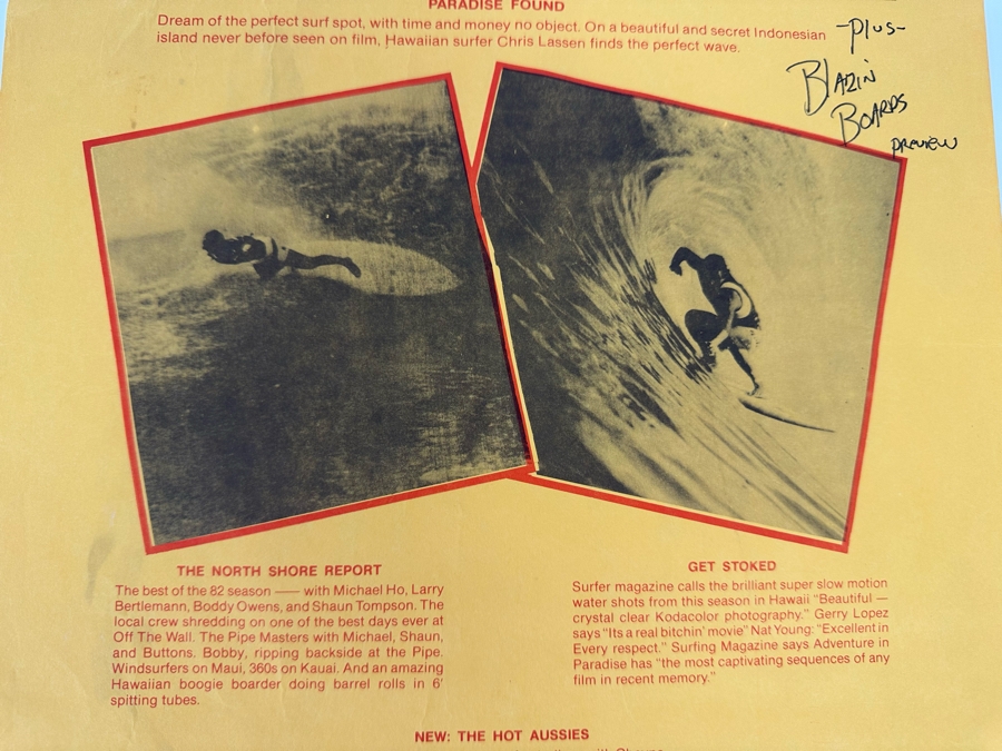 Vintage Surf Movie Poster Adventures In Paradise By Scott Dittrich 11 X 17 [Photo 7]