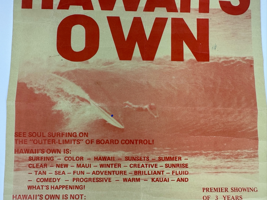Vintage Surf Movie Poster Hawaii's Own 9.5 X 14 [Photo 5]