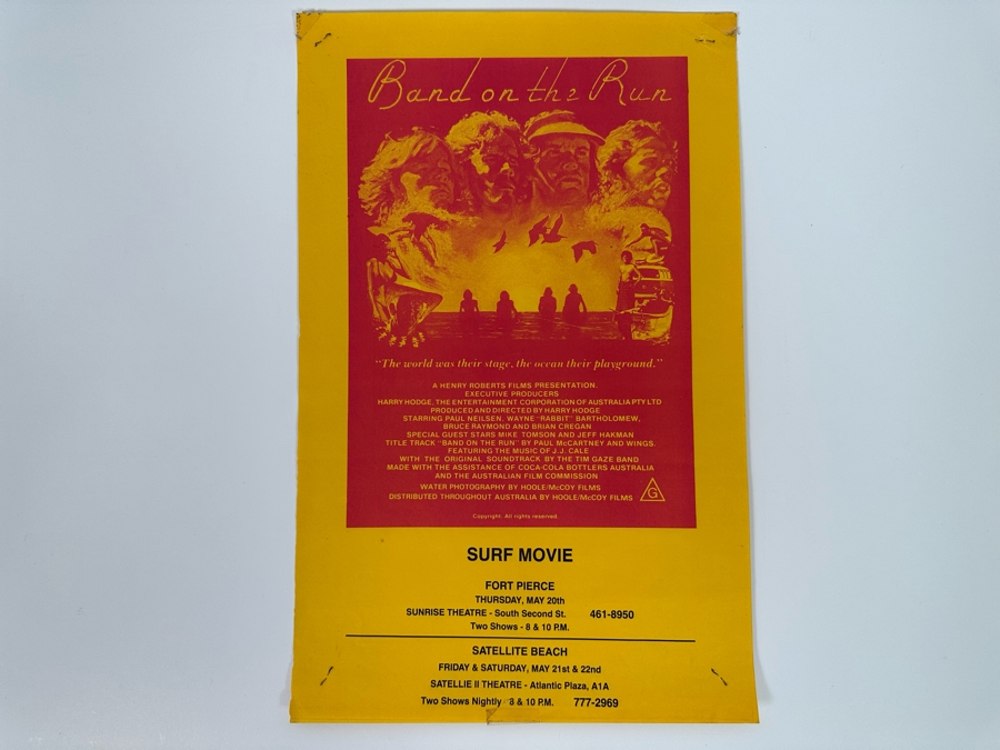 Vintage Surf Movie Poster Band On The Run 11 X 17 [Photo 3]