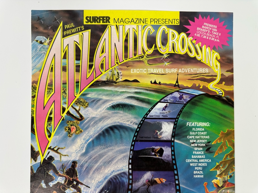 Vintage Surf Movie Poster Surfer Magazine Presents Atlantic Crossing 11 X 17 [Photo 4]