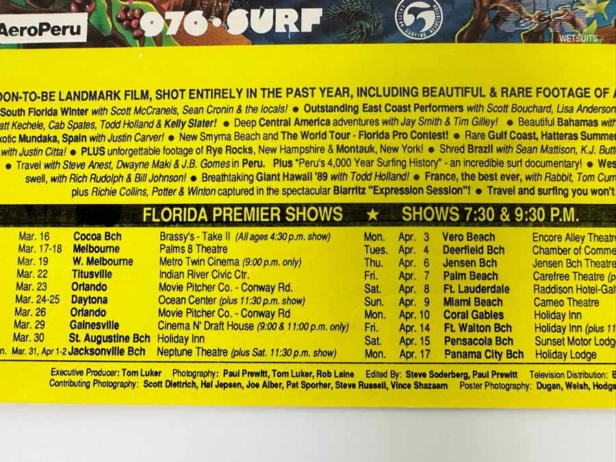 Vintage Surf Movie Poster Surfer Magazine Presents Atlantic Crossing 11 X 17 [Photo 10]