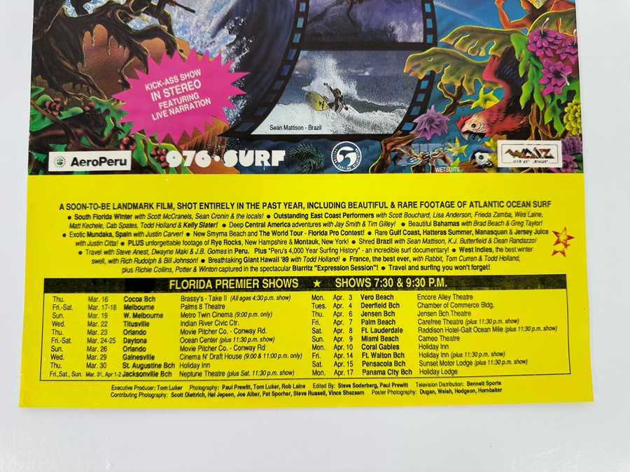 Vintage Surf Movie Poster Surfer Magazine Presents Atlantic Crossing 11 X 17 [Photo 9]