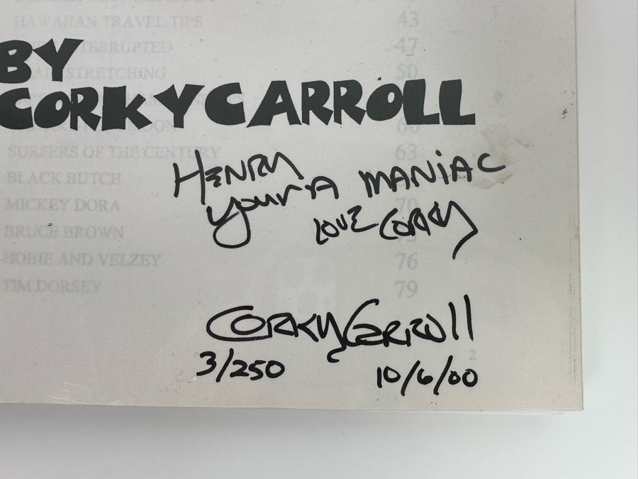 Autographed Book Pier Pressure Book Two Surf Bumps Signed By Corky Carrroll [Photo 3]