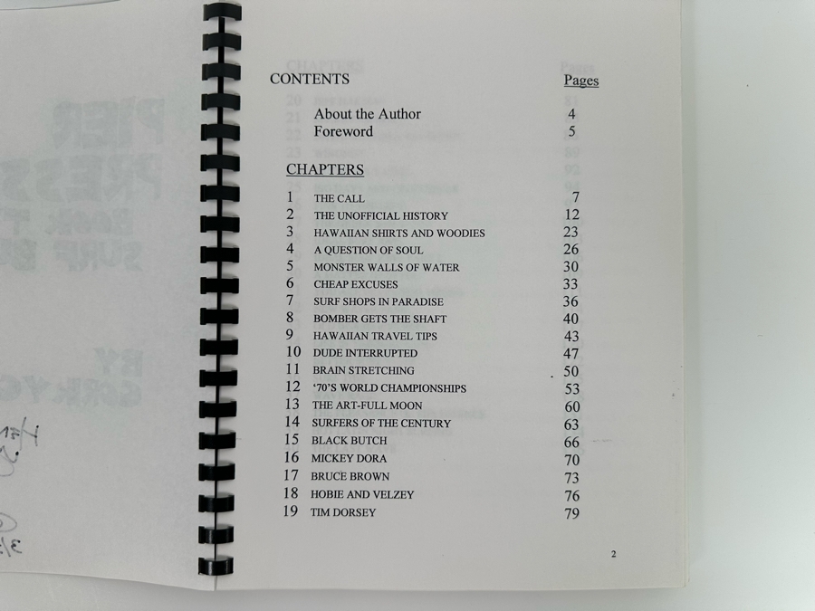 Autographed Book Pier Pressure Book Two Surf Bumps Signed By Corky Carrroll [Photo 5]