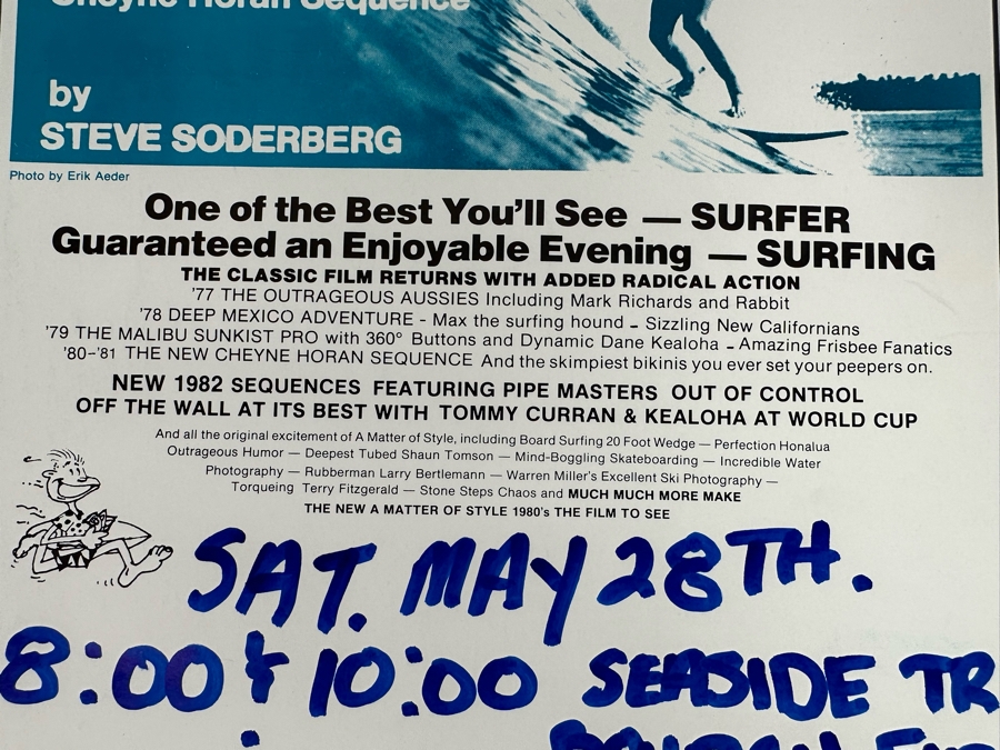 Vintage Surf Movie Poster The New A Matter Of Style 1980's By Steve Soderberg 11 X 17 [Photo 8]