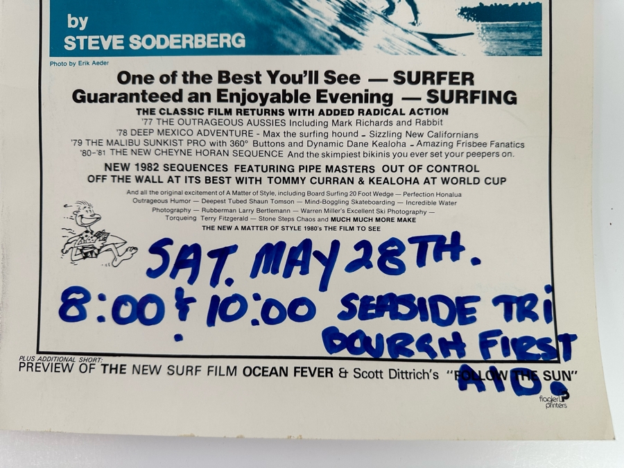 Vintage Surf Movie Poster The New A Matter Of Style 1980's By Steve Soderberg 11 X 17 [Photo 6]