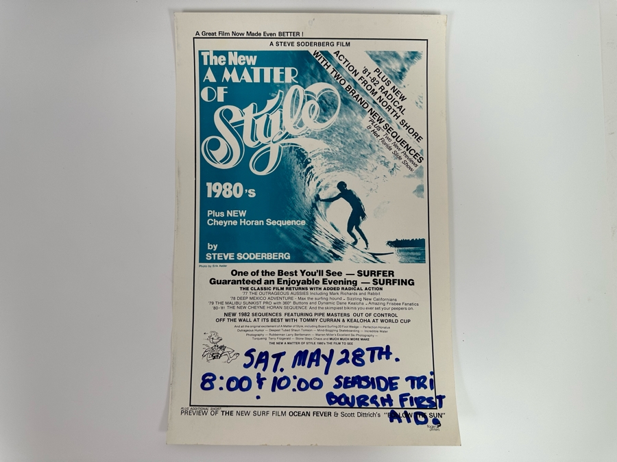 Vintage Surf Movie Poster The New A Matter Of Style 1980's By Steve Soderberg 11 X 17 [Photo 3]