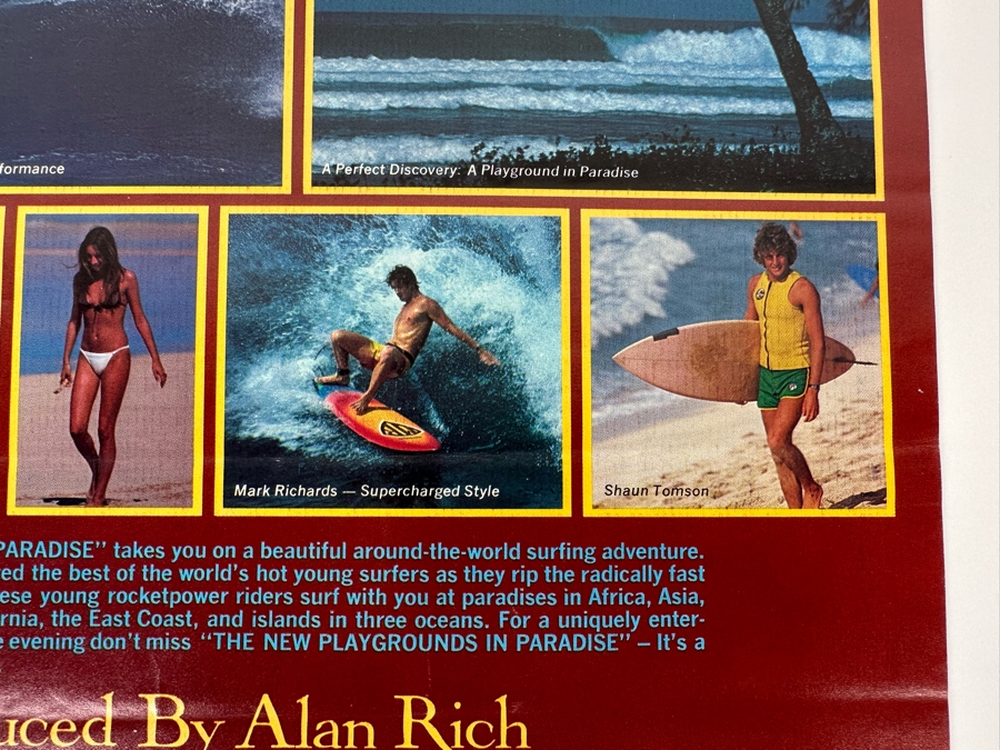 Vintage Surf Movie Poster Playgrounds In Paradise 11 X 17.5 [Photo 7]