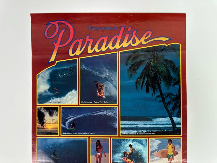 Vintage Surf Movie Poster Playgrounds In Paradise 11 X 17.5 [Photo 4]