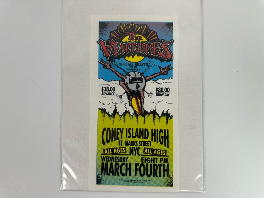 The Ventures Concert Handbill Coney Island High NYC Art By Mark Arminski 4.5 X 8.5 [Photo 8]