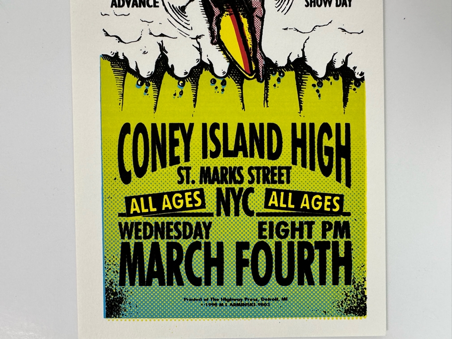The Ventures Concert Handbill Coney Island High NYC Art By Mark Arminski 4.5 X 8.5 [Photo 5]