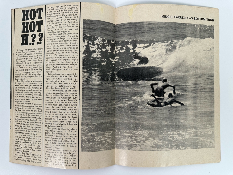 Rare Vintage 1967 Surf Movie Program Promoting The Surf Movie The Hot Generation From Australia By Paul Witzig 6.5 X 9.5 [Photo 6]