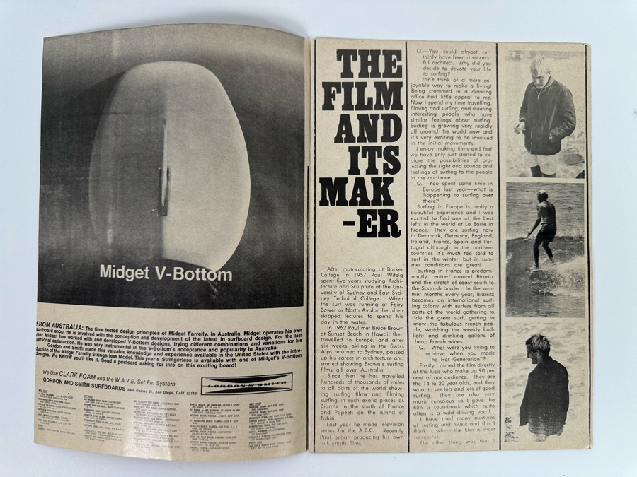 Rare Vintage 1967 Surf Movie Program Promoting The Surf Movie The Hot Generation From Australia By Paul Witzig 6.5 X 9.5 [Photo 3]