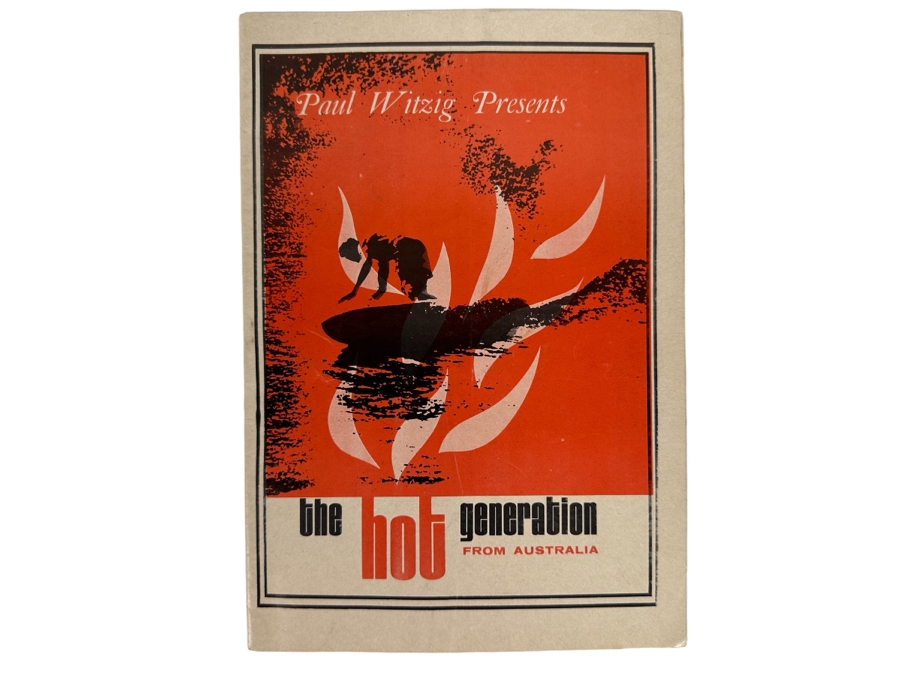 Rare Vintage 1967 Surf Movie Program Promoting The Surf Movie The Hot Generation From Australia By Paul Witzig 6.5 X 9.5 [Photo 1]