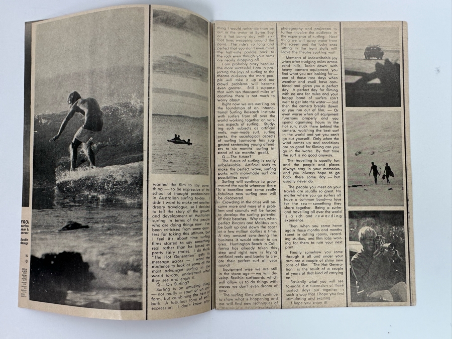 Rare Vintage 1967 Surf Movie Program Promoting The Surf Movie The Hot Generation From Australia By Paul Witzig 6.5 X 9.5 [Photo 4]