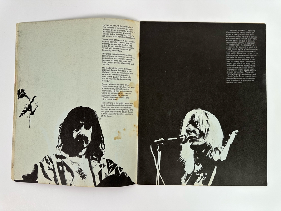Vintage Laurel Pop Festival Music Concert Program Featuring Led Zeppelin, James Brown, Savory Brown, Sly And The Family Stone, The Mothers Of Invention, Johnny Winters 8.5 X 11 [Photo 6]