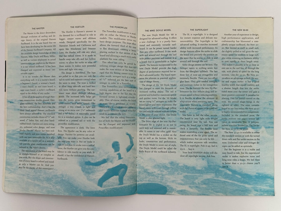 Rare Vintage 1968 Hansen Surfboards Encinitas CA Surfboard Product Catalog 8.5 X 11 [Photo 11]