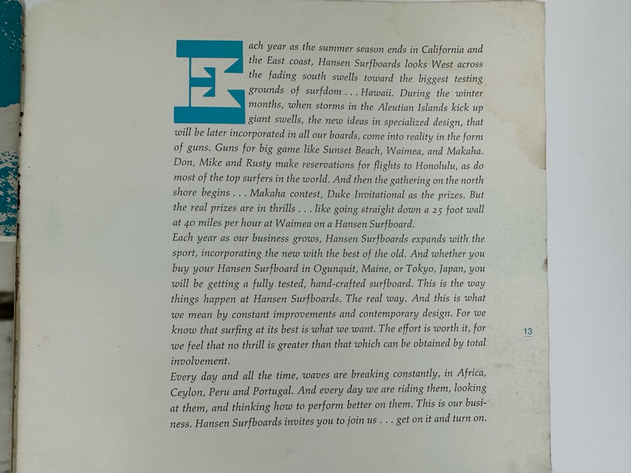 Rare Vintage 1968 Hansen Surfboards Encinitas CA Surfboard Product Catalog 8.5 X 11 [Photo 19]