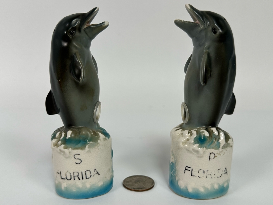 Vintage Dolphin Salt & Pepper Shakers 5H [Photo 2]
