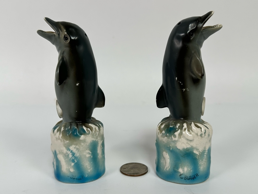Vintage Dolphin Salt & Pepper Shakers 5H [Photo 9]