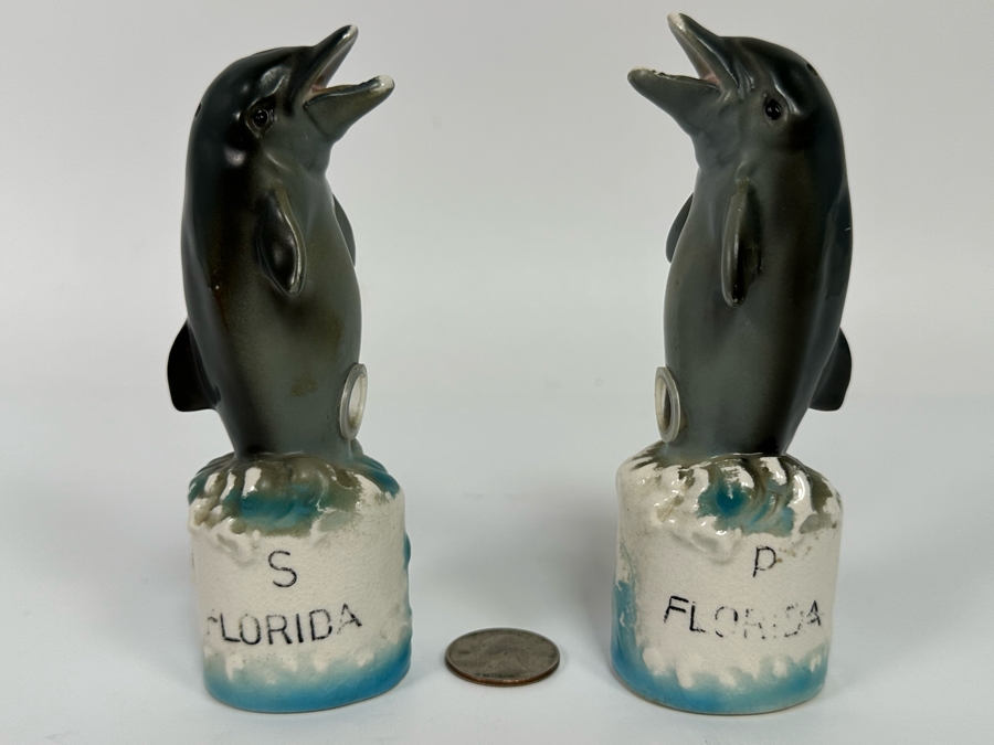 Vintage Dolphin Salt & Pepper Shakers 5H [Photo 3]