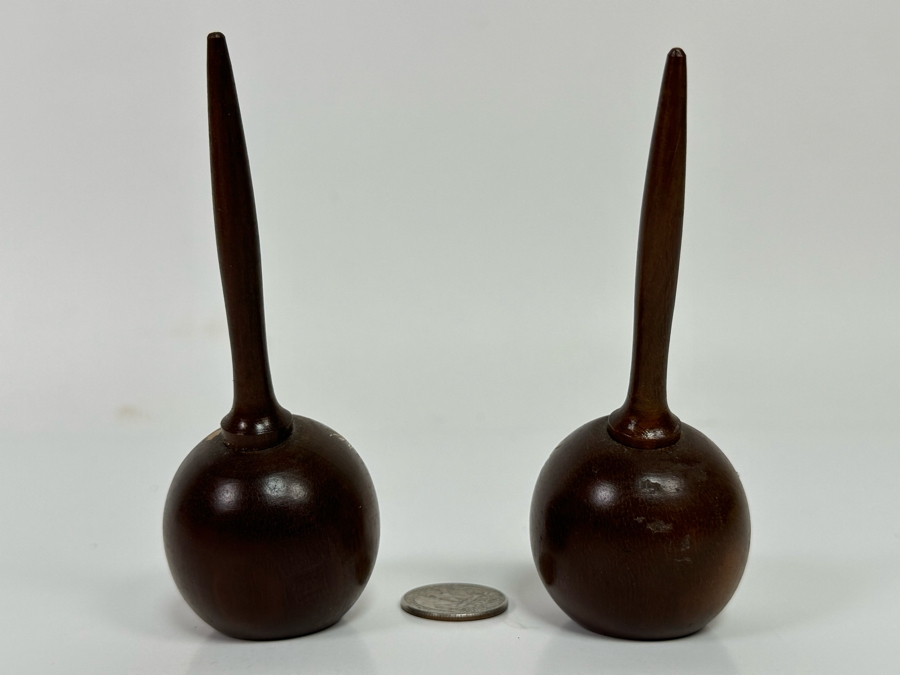 Vintage Wooden Maraca Havana Cuba Salt & Pepper Shakers 4.5H [Photo 6]