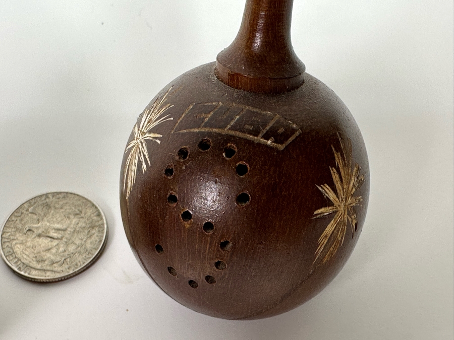 Vintage Wooden Maraca Havana Cuba Salt & Pepper Shakers 4.5H [Photo 5]