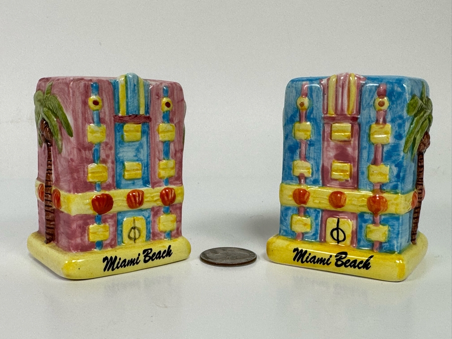 Miami Beach Art Deco Building Salt & Pepper Shakers 3H [Photo 2]