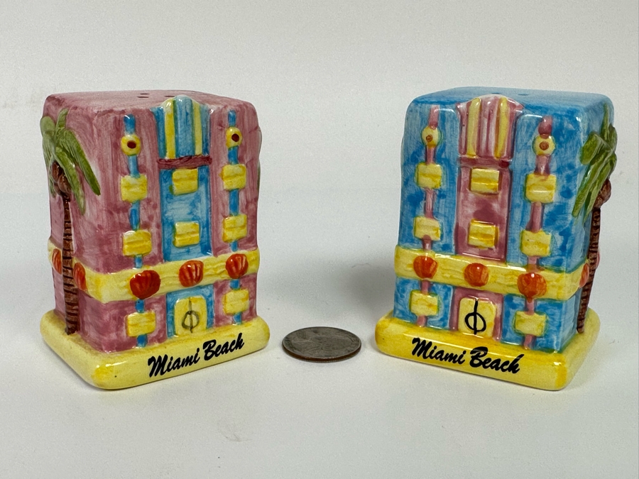 Miami Beach Art Deco Building Salt & Pepper Shakers 3H [Photo 3]