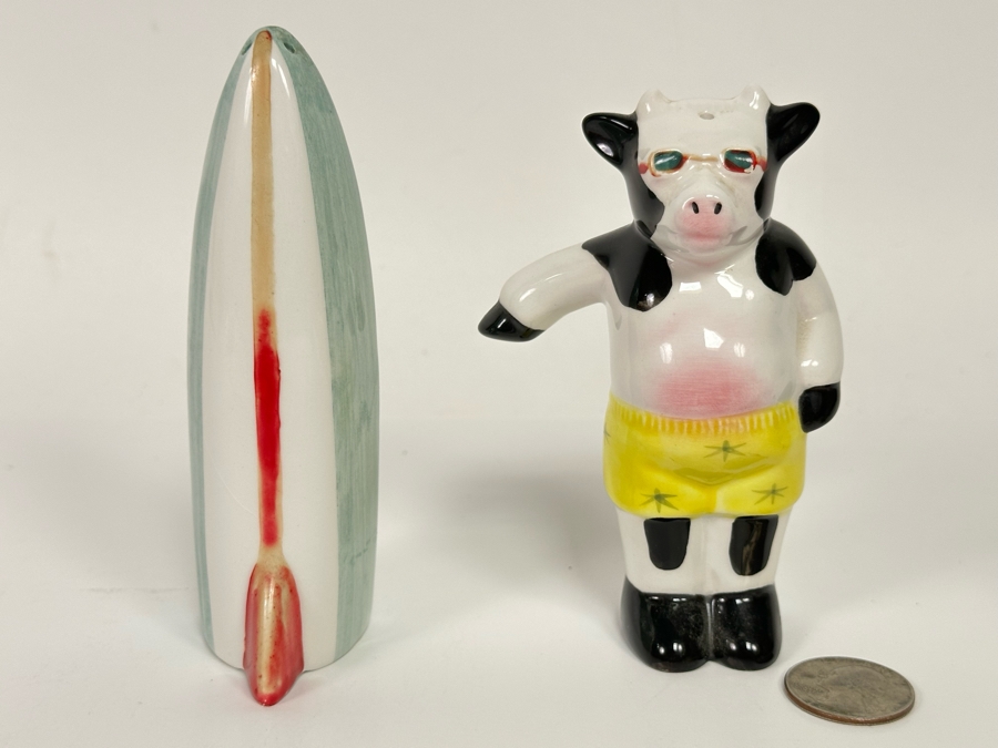 Surfing Cow Salt & Pepper Shakers 5H [Photo 4]