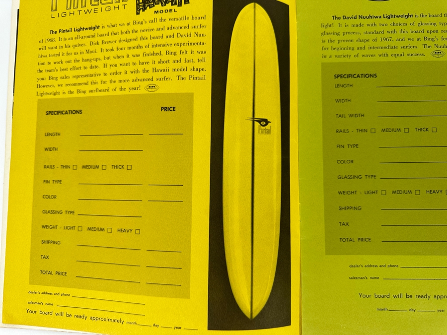 Rare Vintage 1968 Bing Surfboards Product Catalog 8.5 X 11 [Photo 9]