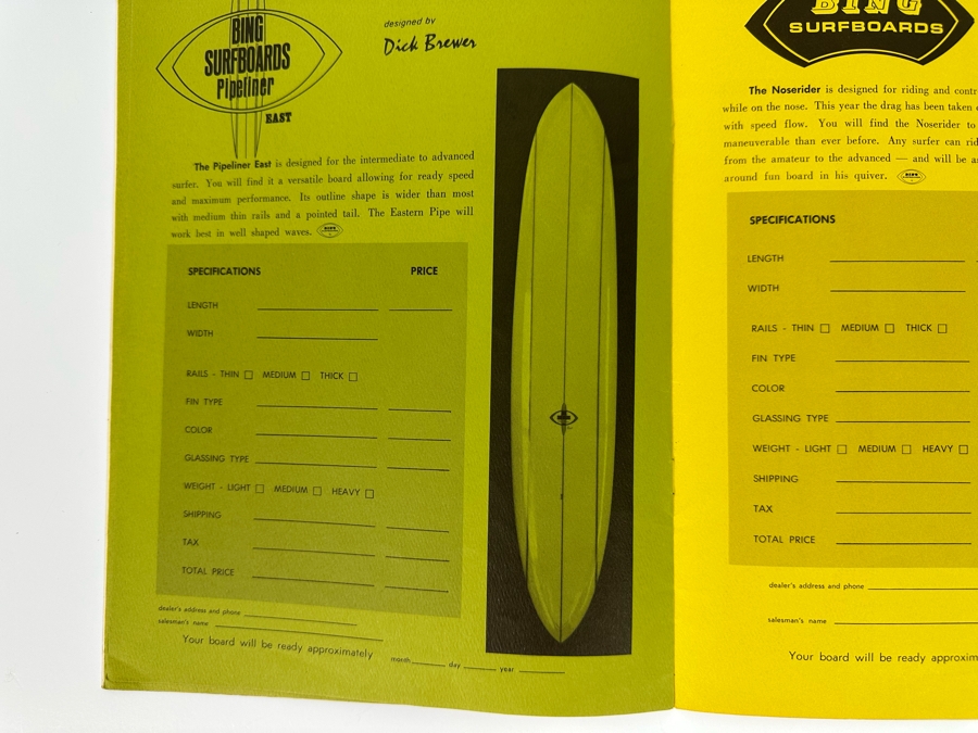 Rare Vintage 1968 Bing Surfboards Product Catalog 8.5 X 11 [Photo 17]