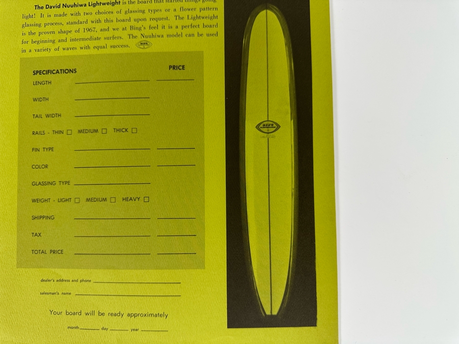 Rare Vintage 1968 Bing Surfboards Product Catalog 8.5 X 11 [Photo 11]