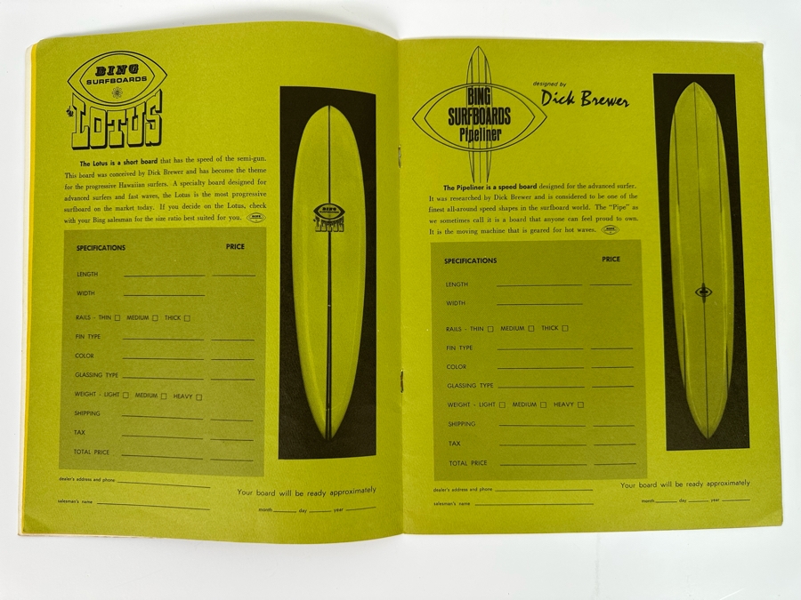 Rare Vintage 1968 Bing Surfboards Product Catalog 8.5 X 11 [Photo 12]