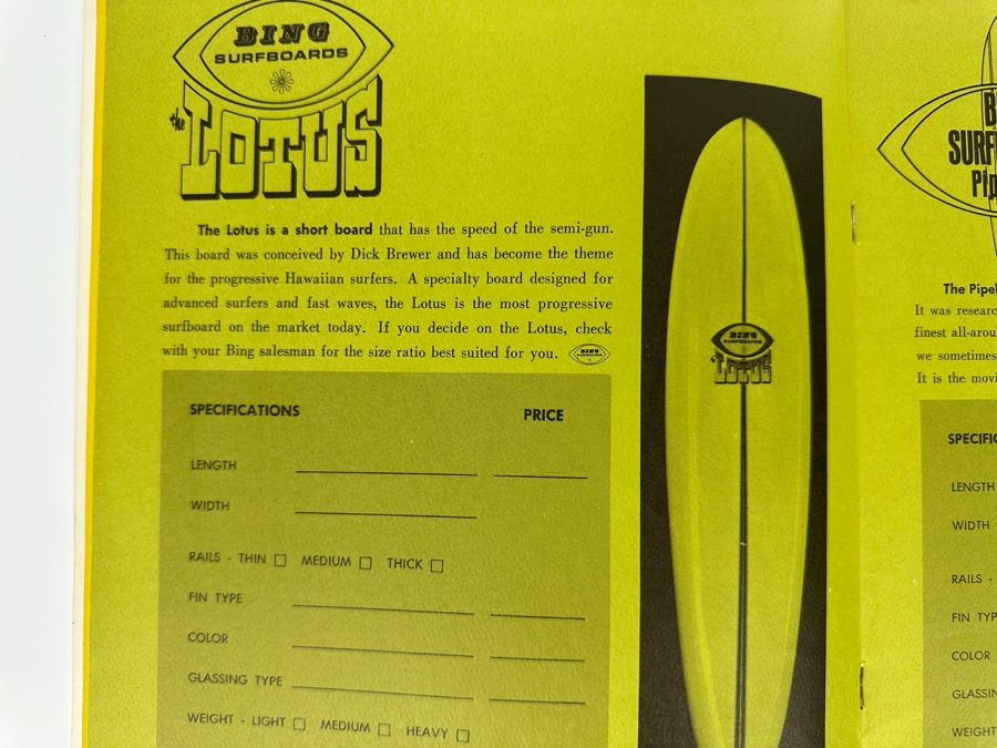 Rare Vintage 1968 Bing Surfboards Product Catalog 8.5 X 11 [Photo 13]