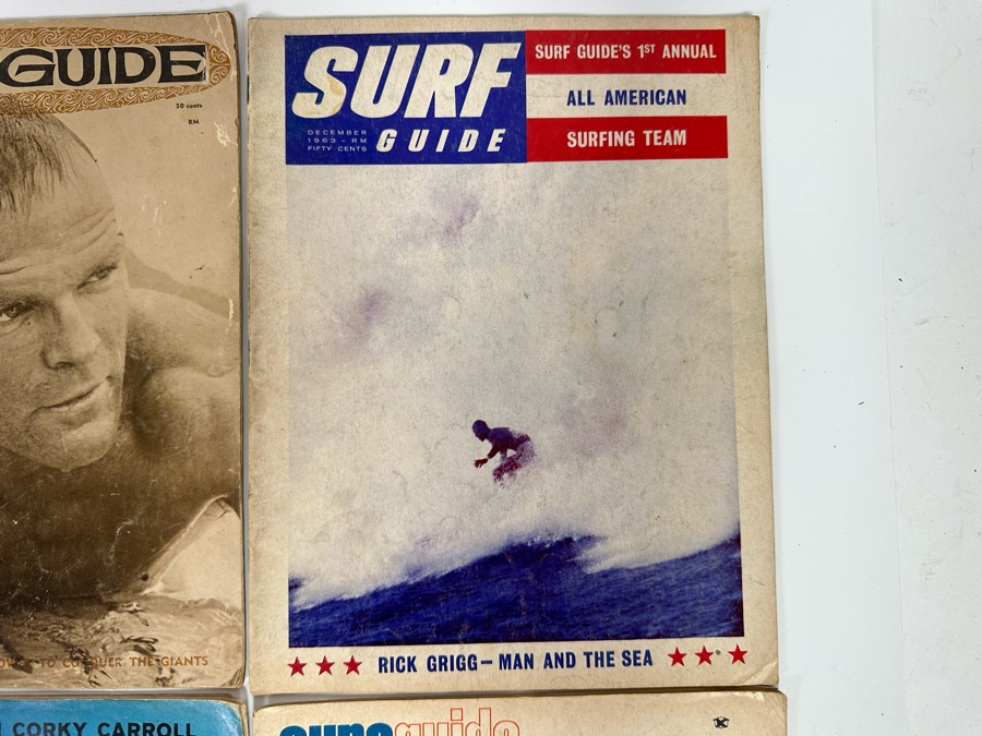 Six Vintage Surf Guide Magazines From July 1963 - December 1964