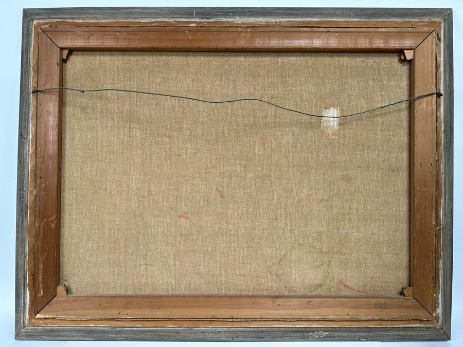 Ray Swaney Original Ocean Waves Crashing On Rocks Oil Painting On Canvas Vintage 1963 33 X 24 Framed 39 X 30 [Photo 13]