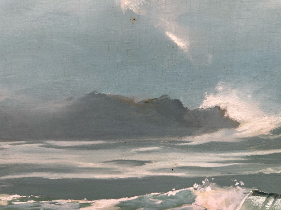 Chaunce M. Holt (C. M. Holt) Original Ocean Waves Swell Painting On Canvas 36 X  24 Framed 44 X 32 [Photo 12]