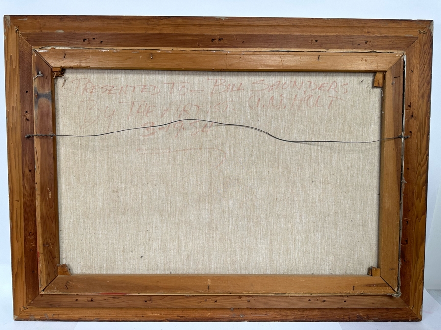 Chaunce M. Holt (C. M. Holt) Original Ocean Waves Swell Painting On Canvas 36 X  24 Framed 44 X 32 [Photo 15]