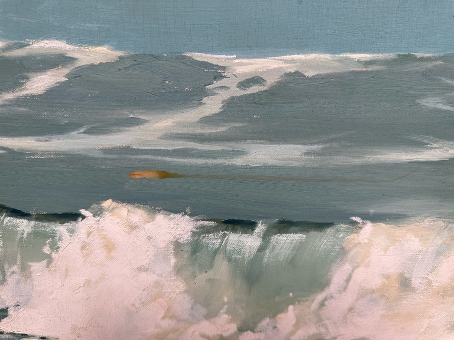 Chaunce M. Holt (C. M. Holt) Original Ocean Waves Swell Painting On Canvas 36 X  24 Framed 44 X 32 [Photo 14]