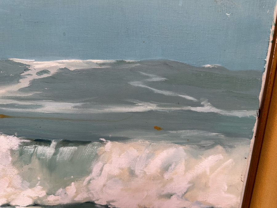 Chaunce M. Holt (C. M. Holt) Original Ocean Waves Swell Painting On Canvas 36 X  24 Framed 44 X 32 [Photo 13]