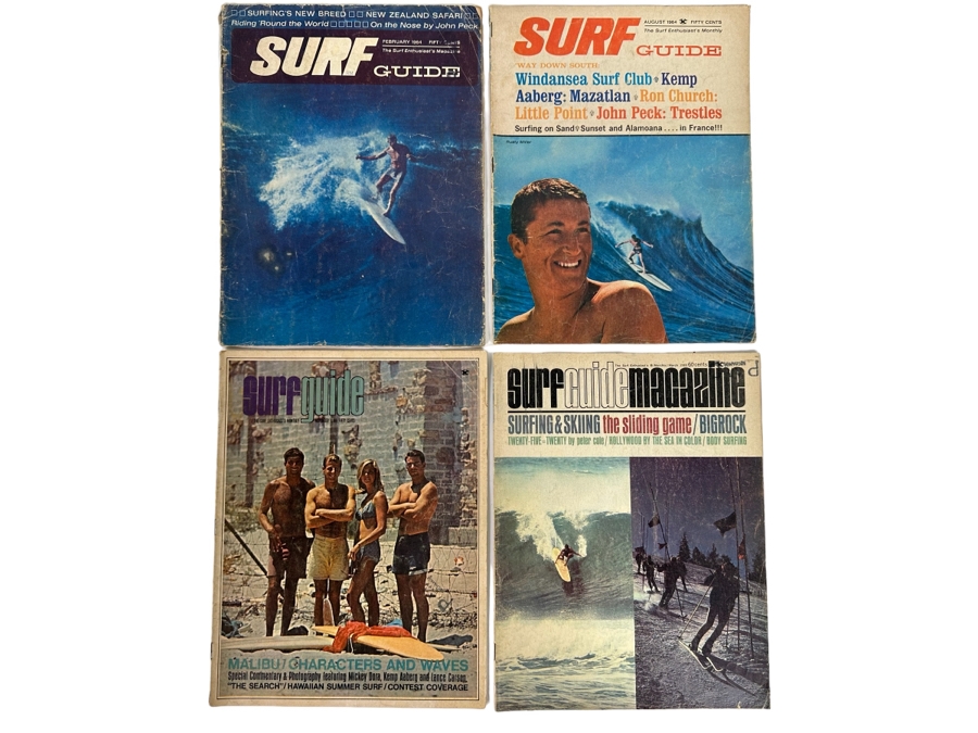 Four Vintage Surf Guide Magazines From February 1964 - March 1965 [Photo 1]