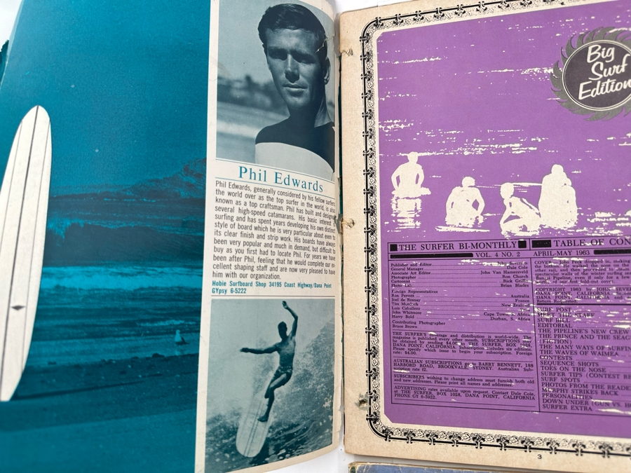 Eight Vintage Surfer Magazines From April-May Volume 4 - Volume 13 No. 3 [Photo 24]
