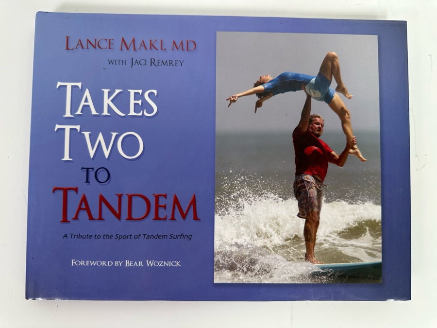 Autographed Hardcover Surfing Book Takes Two To Tandem - A Tribute To The Sport Of Tandem Surfing Signed By Lance Maki [Photo 2]